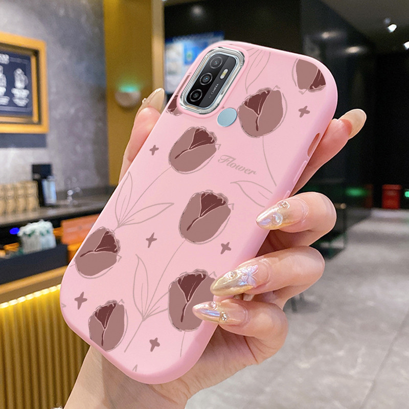 เคสใช้ได้กับ OPPO A53 2020 A33 2020 A53s A32 A54Case แฟชั่นดอกไม้ Soft Case