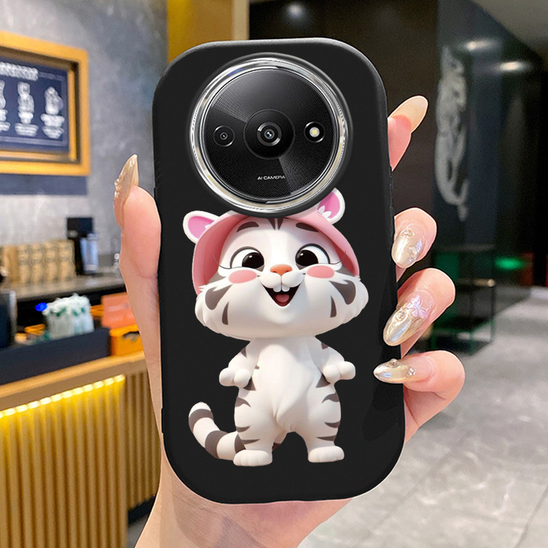 เคสสำหรับ Xiaomi Redmi A3 A3X POCO C61 เคสโทรศัพท์เสือขาวน้อยซิลิโคนเสื้อแจ็กเก็ตผ้านุ่ม
