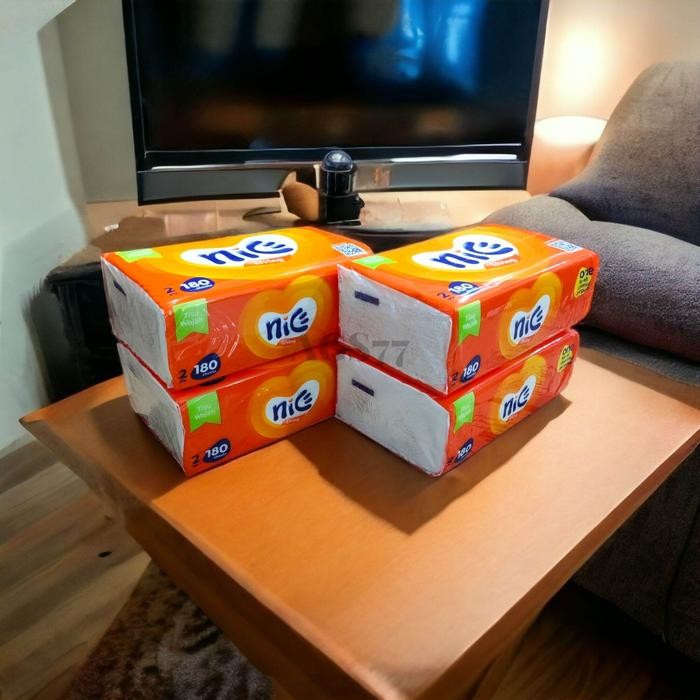 Sw4u (แพ็ค 4 ชิ้น) กระดาษเช็ดหน้า Nice Living 2Ply 180 แผ่นกระดาษทิชชู่ 4 แพ็ค