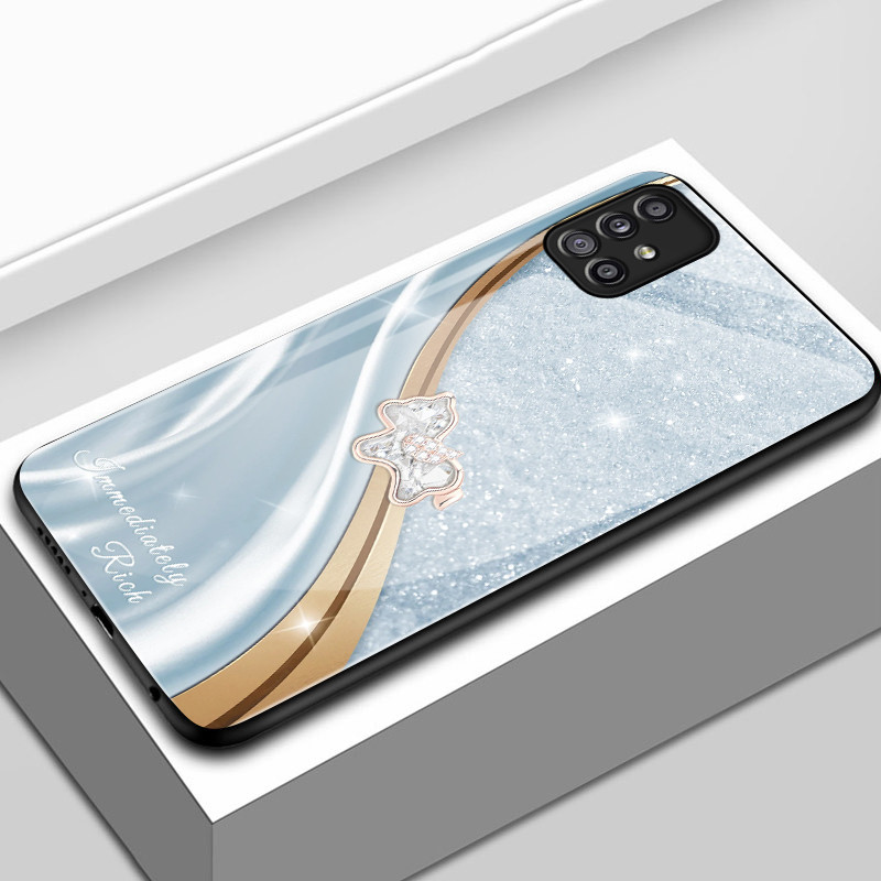 เคสสำหรับ Samsung A51 M40s A31 A42 5G เคสโทรศัพท์ม้าเล็กเปลือกแก้วกันกระแทก
