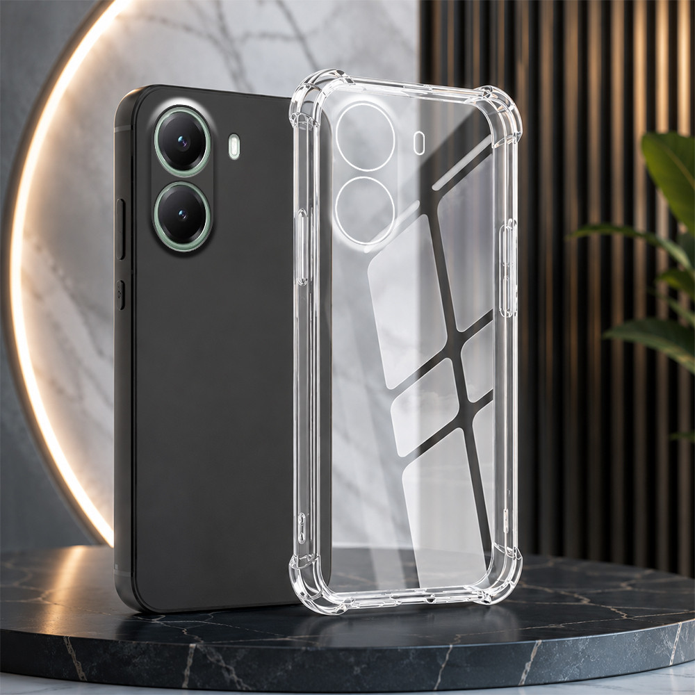 Xiaomi Poco X7 Pro / Redmi Turbo 4 เคส tpu สีดํา vs โปร่งใสยืดหยุ่นเพื่อจํากัดการตก