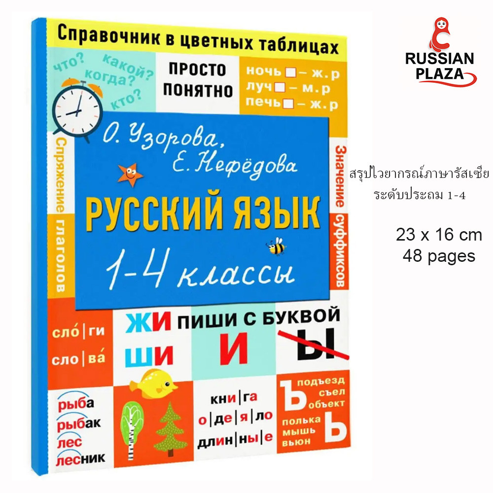 Russian Language. Grades 1-4. ("Reference Book in Colored Tables: Simple and Clear"). Russian Plaza