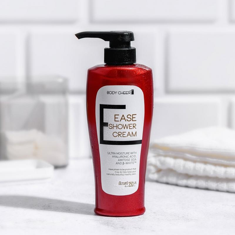 Body Cheer Ease Shower Cream ครีมอาบน้ำสูตรเข้มข้นที่มีนวัตกรรมเพื่อผิวกระจ่างใส ทำหน้าที่ล็อกความชุ่มชื่นให้อยู่กับผิว