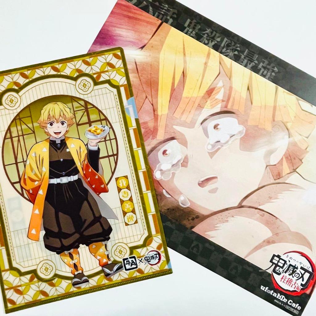 【Direct from Japan】นักฆ่าปีศาจ: แผ่นรองจาน Kimetsu no Yaiba, Zenitsu Agatsuma, Gyukaku Clear File, Z