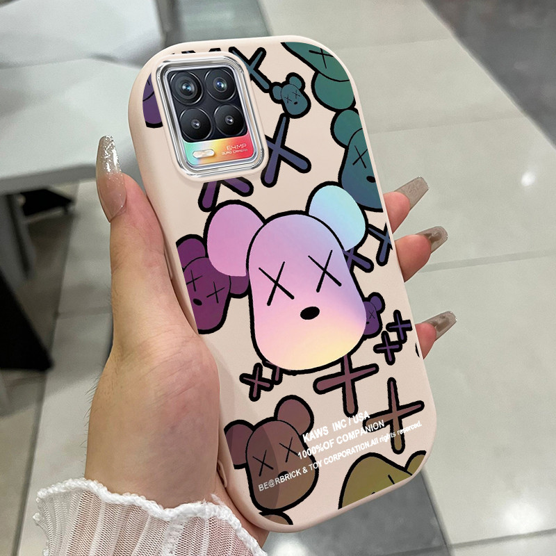 เคสสำหรับ Realme 8 5G 8s 5G Q3 Q3i V13 5G Narzo 30 5G เคสโทรศัพท์หมีกันกระแทกกลมและอ้วน