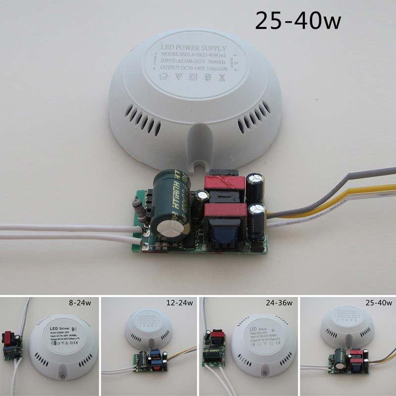 [Diskaun]⭐AC 176-265V 8-40W Driver Power Supply Adapter สําหรับโคมไฟเพดานหลอดไฟ