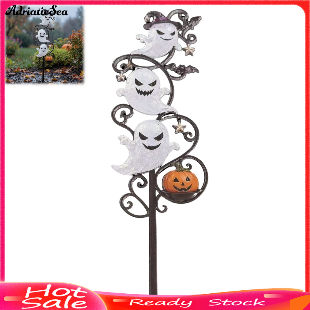 [COD]❄ฮาโลวีน Ghost Ground Stake พร้อม String Light, Lighted โลหะ Yard Art ประติมากรรมสําหรับสนามหญ้