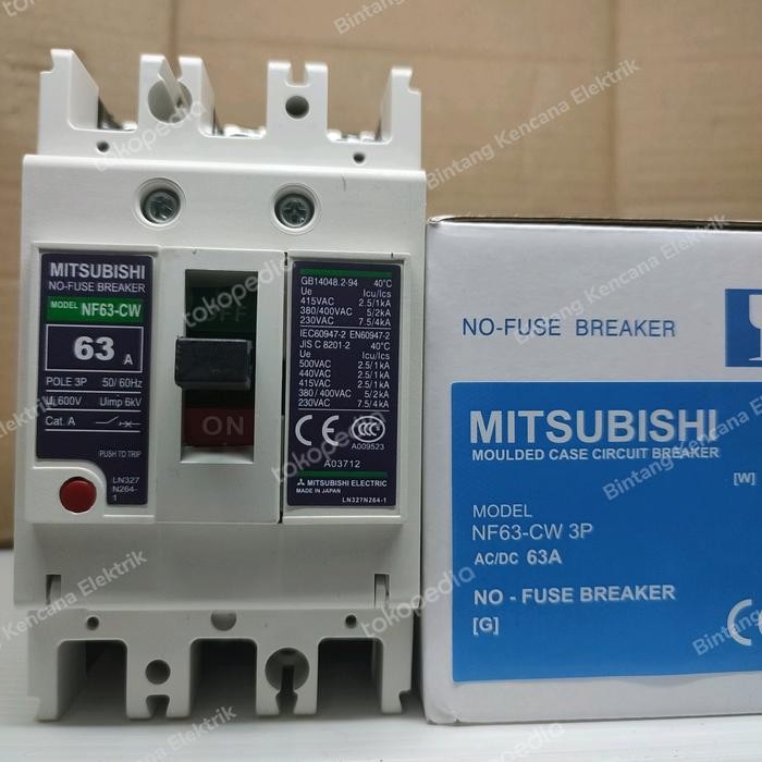 MCCB NFB เบรกเกอร์ Mitsubishi NF-63CW NF63CW NF63-CW 63A 63 A