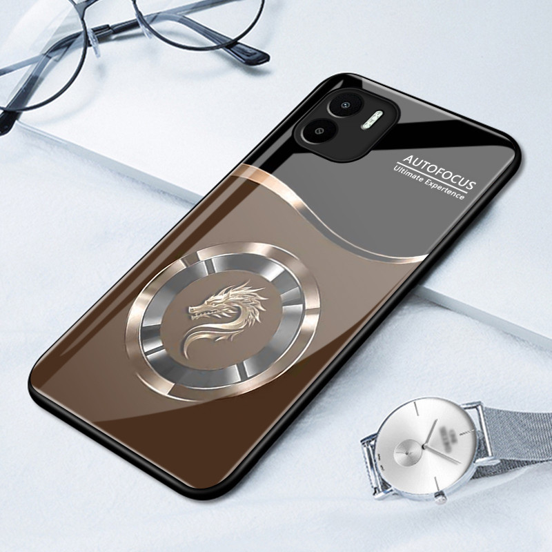 เคสสำหรับ Redmi A1 4G A2 4G A1+ A2+ POCO C50 เคสโทรศัพท์มังกรเปลือกแก้วกันกระแทก