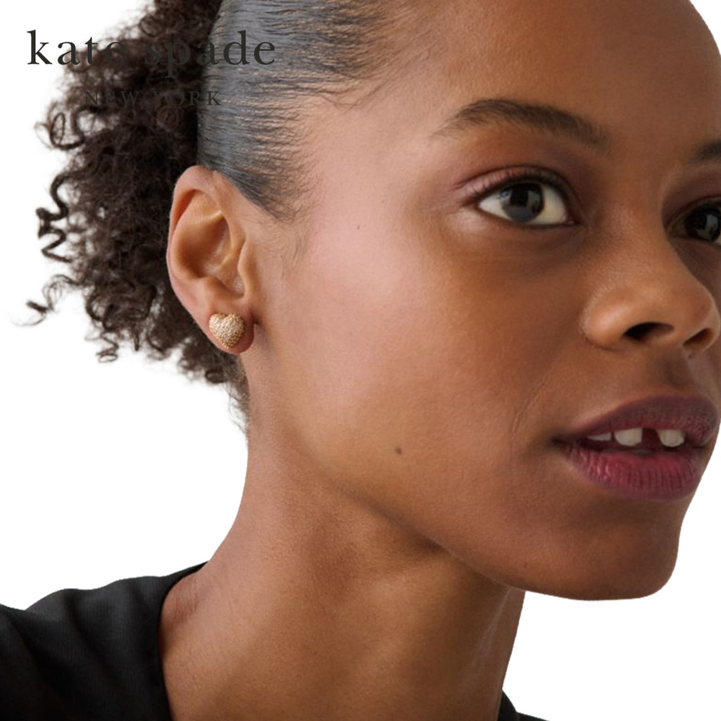 Kate Spade حلق Amour Pave — ذهبي/شفاف