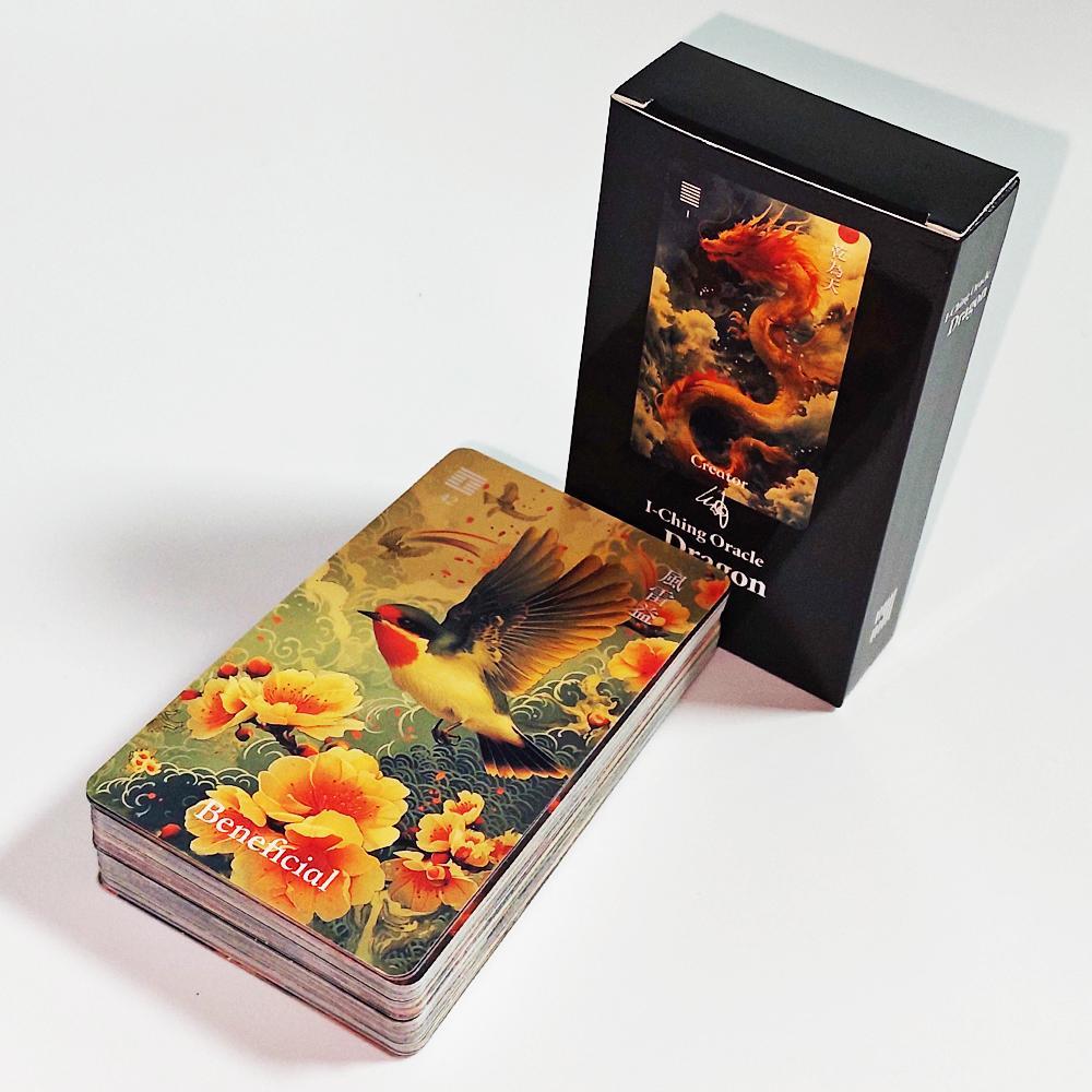 I-Ching Oracle Dragon Deck: 64 การ์ดทํานายพร้อมแท่งหกเหลี่ยมแบบดั้งเดิมและศิลปะสัตว์ลึกลับ – ภูมิปัญ