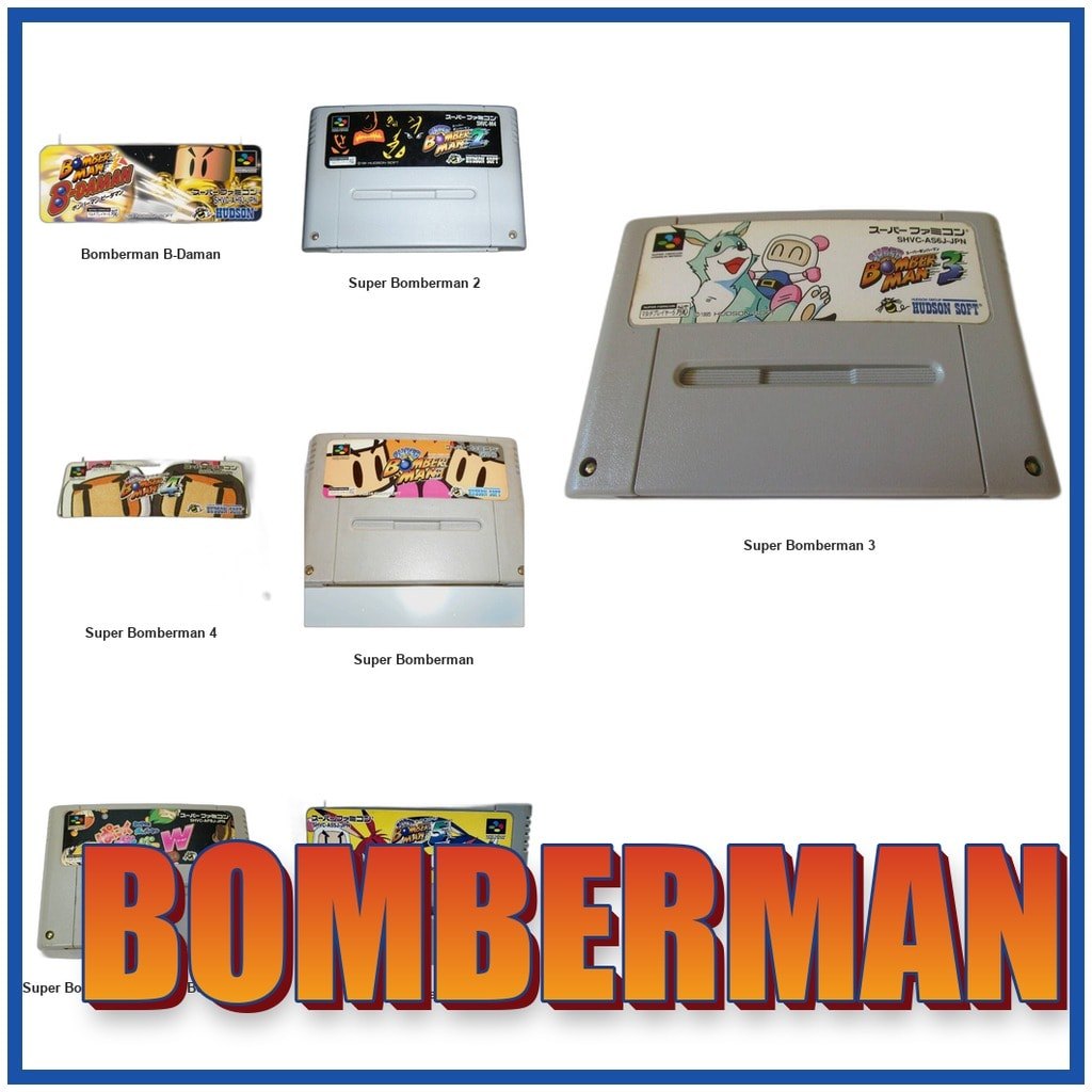 Bomberman Bomber Man 3/B Daman/Super 2/Super 4/Super/ Panic World SFC SNES Famicom Used Tested Worki