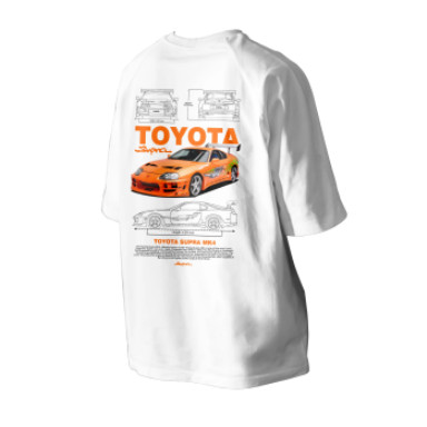 เสื้อยืดไมโครไฟเบอร์ แบบคอกลม พิมพ์ลาย Toyota Supra Mk4