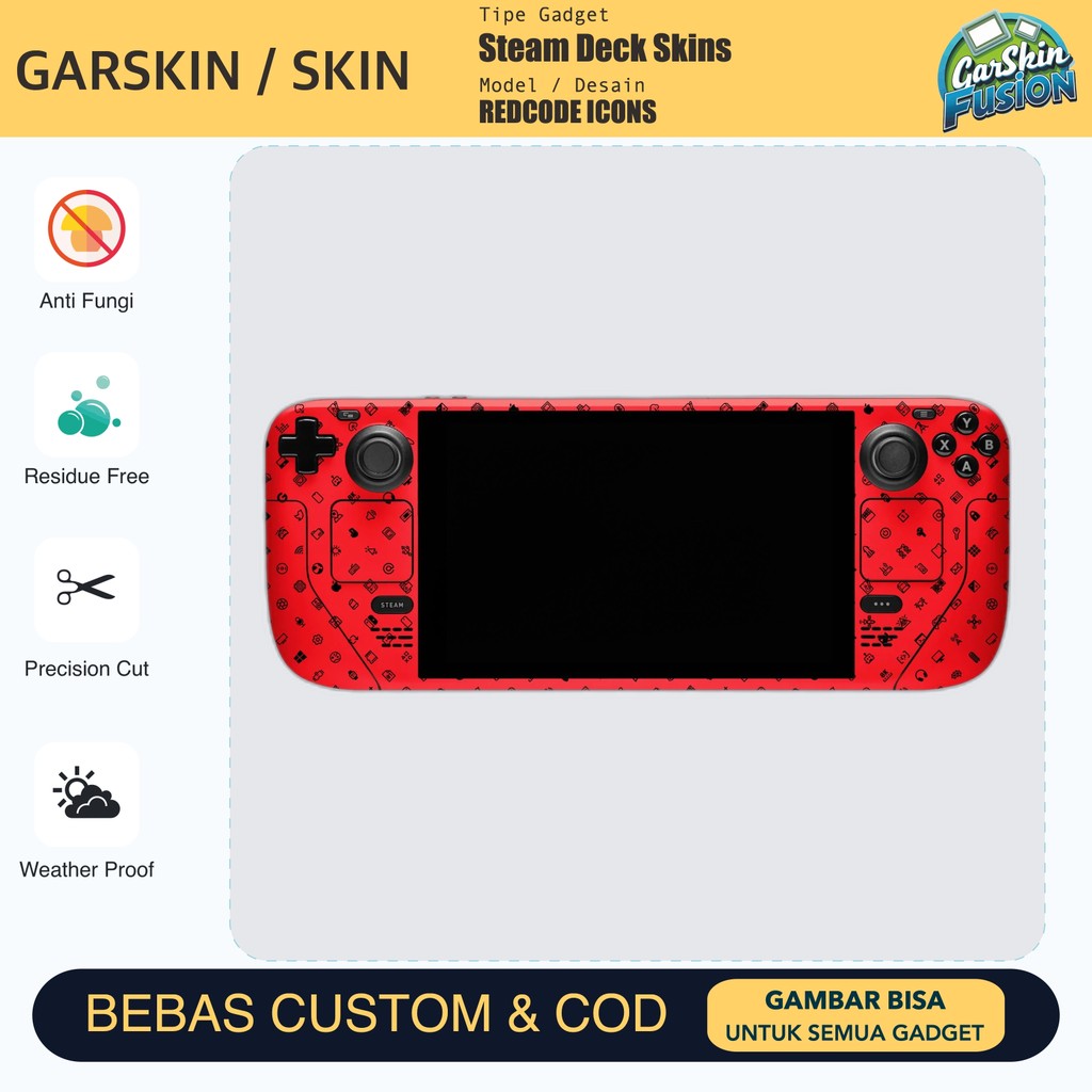 Skin Vinyl Steam Deck REDCODE ICONS เคสป้องกันรอยขีดข่วน | โดยฟิวชั่น | รหัส - WL6R