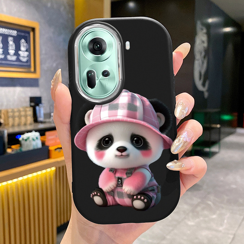 เคสสำหรับ OPPO Reno 11 5G 11 Pro 5G 11F 5G เคสโทรศัพท์แพนด้ากลมและอ้วนเสื้อแจ็กเก็ตผ้านุ่ม