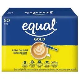 💥 อิควลโกลด์ 1.25กรัม แพค 50ซอง 🔔 Equal Gold Sweetener 1.25g. 50sachets