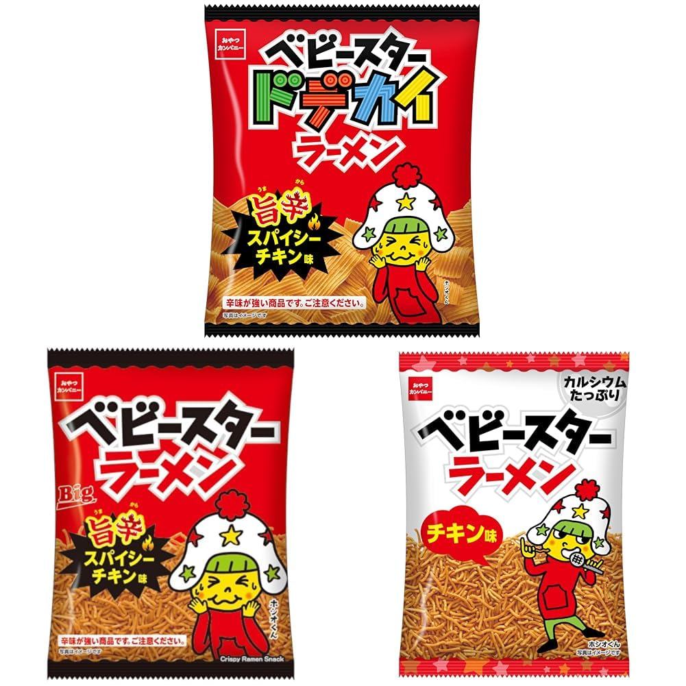 【Direct From Japan】[Bundle Purchase] Oyatsu Company Baby Star Huge Ramen, Spicy Chicken Flavor, 62g 