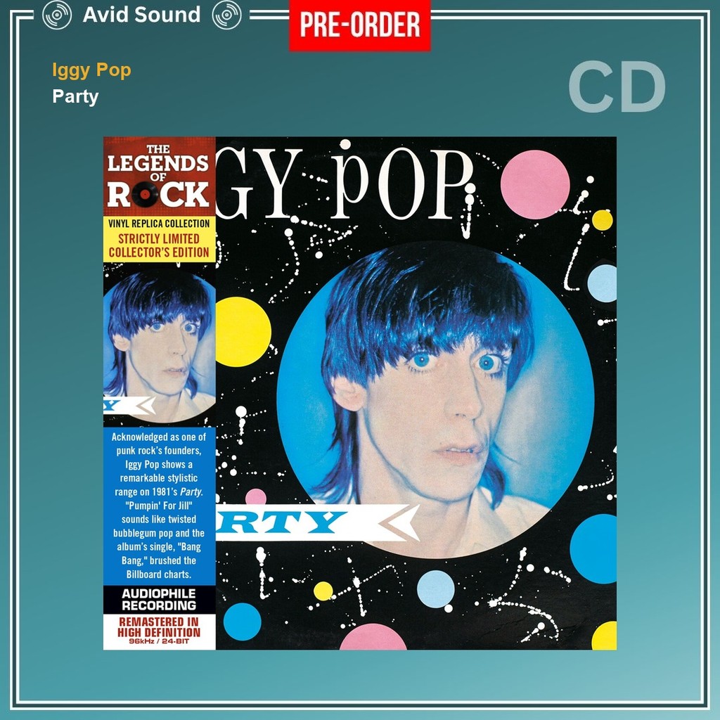 Pre-Order CD แผ่นซีดี Iggy Pop Party ใหม่ ซีล Iggy Pop CD