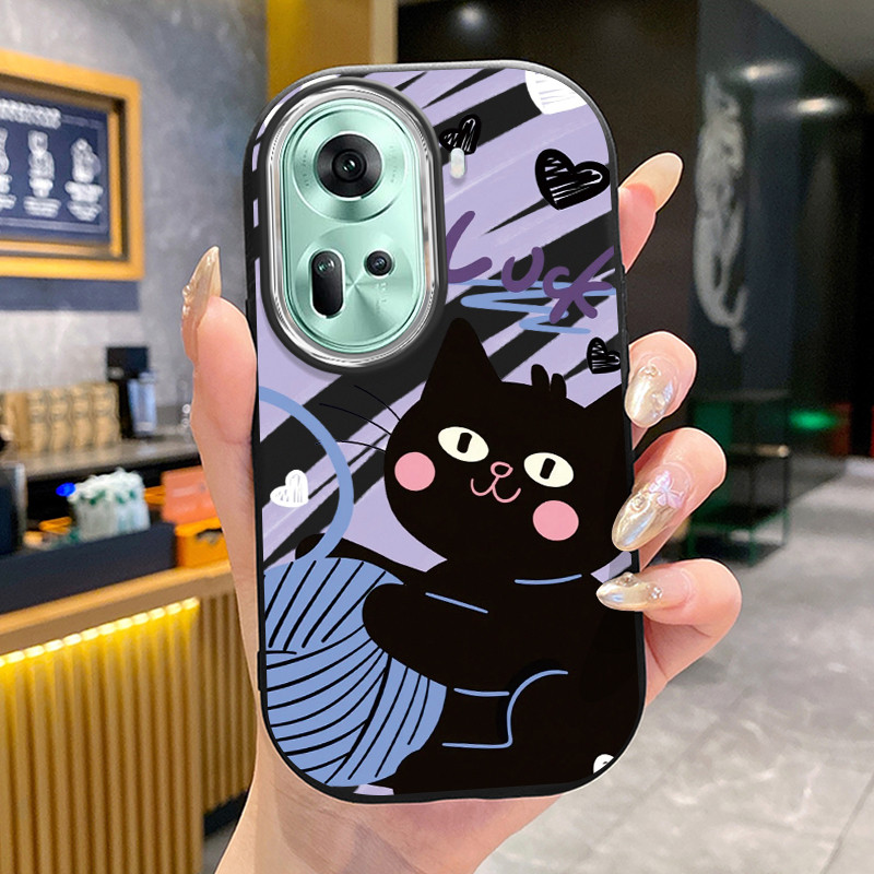 เคสสำหรับ OPPO Reno 11 5G 11 Pro 5G 11F 5G เคสโทรศัพท์แมวกลมและอ้วนเสื้อแจ็กเก็ตผ้านุ่ม