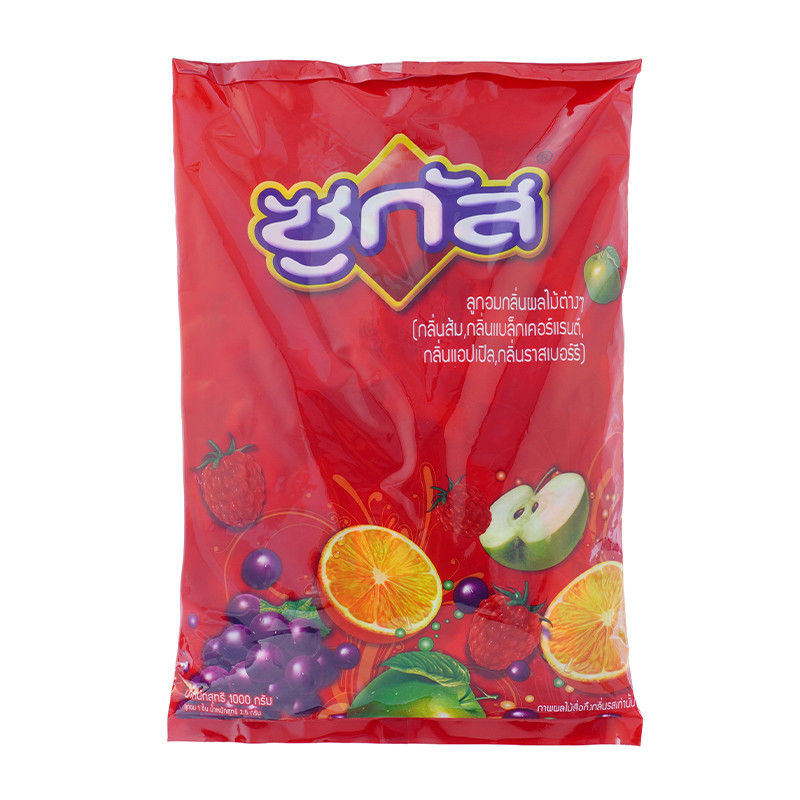 ซูกัส ลูกอมกลิ่นผลไม้ รวมรส 1 กก.  SUGUS Chewy Candy Assorted Flavour 1 kg