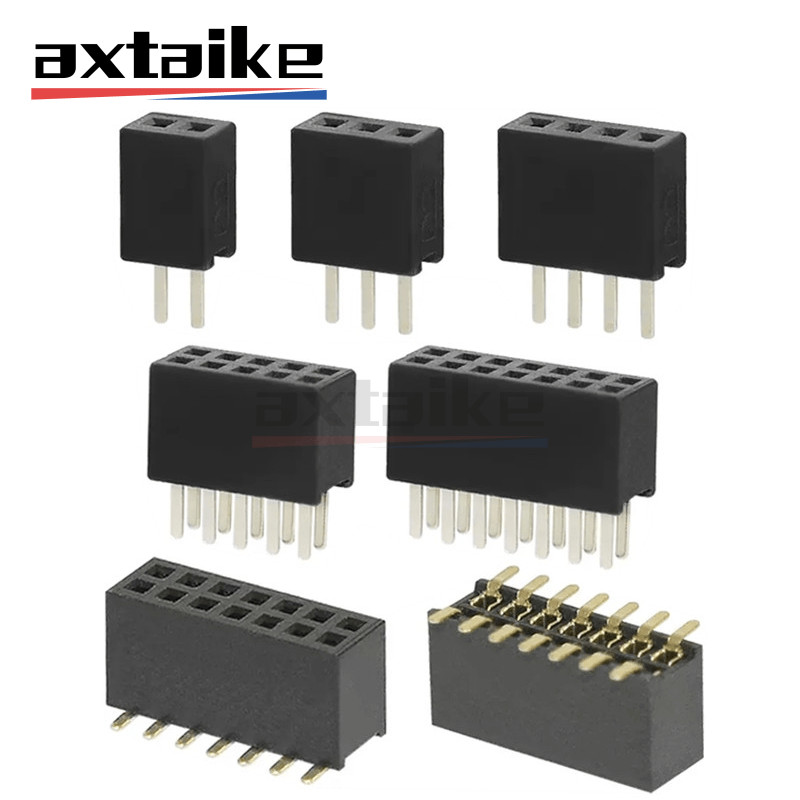 10PCS 1.27 มม.SMD หญิง Header PCB Connector 2P 3P 4P 5P 6P 7P 8P 9P 10P 12P 14P 15P 16P 20P 25P 30P 