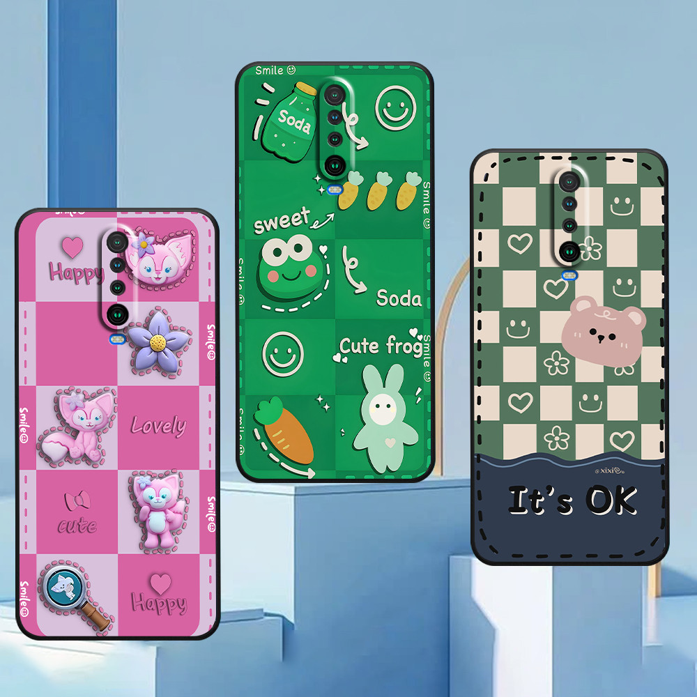 เคส Xiaomi Redmi K20 / K20 Pro / K30 / K30 5G พิมพ์ลายหมีน่ารักและกบเขียว