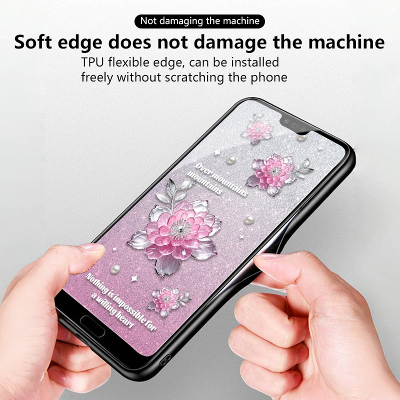 เคสสำหรับ OPPO F11 F11 Pro A9 2019 A9X เคสโทรศัพท์ดอกไม้เปลือกแก้วกันกระแทก - รูปที่ 6