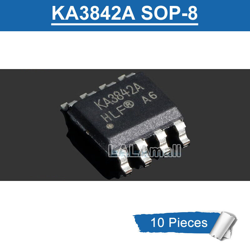10pcs KA3842A SOP8 KA 3842 KA3842 SOP-8 SMD PWM Controller ชิป IC ใหม่เดิม