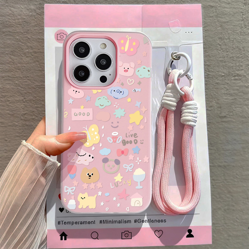 HP GANTUNGAN [เคสสี] เคสสัตว์ Infinix Hot 70 60 Pro Plus 60I Itel P55 40I 50 4G 50I Gd0624 น่ารัก 2 