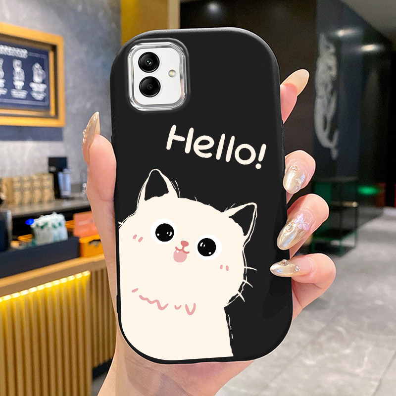 เคสสำหรับ Samsung Galaxy A04 M04 F04 A04E M13 5G เคสโทรศัพท์แมวกลมและอ้วนเสื้อแจ็กเก็ตผ้านุ่ม