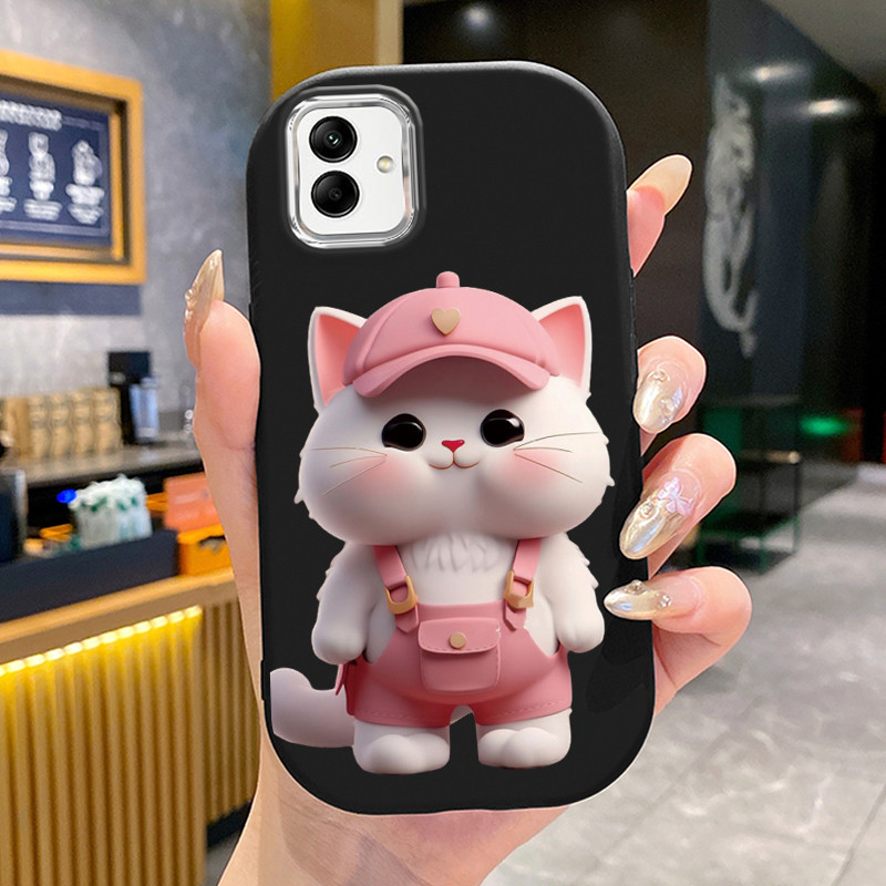 เคสสำหรับ Samsung Galaxy A04 M04 F04 A04E M13 5G เคสโทรศัพท์แมวกลมและอ้วนเสื้อแจ็กเก็ตผ้านุ่ม