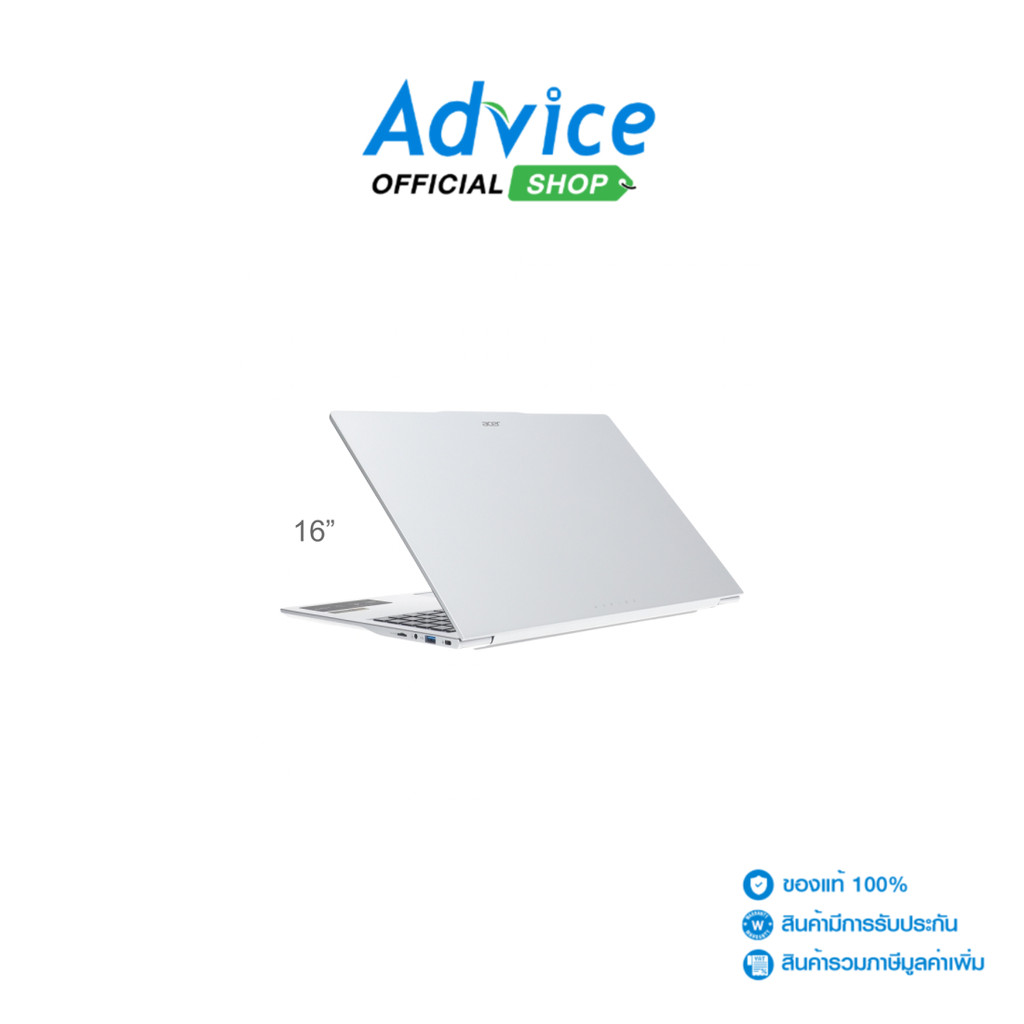 Acer โน๊ตบุ๊ค Notebook Aspire Lite 16 AL16-74P-70YQ/T002 (Light Silver) - A0185164