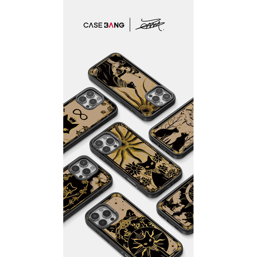 CASEBANG เคสแม่เหล็ก, Tarot Series, Slim Case, อุปกรณ์ป้องกันการตกทางทหาร, สําหรับ iPhone 14-17