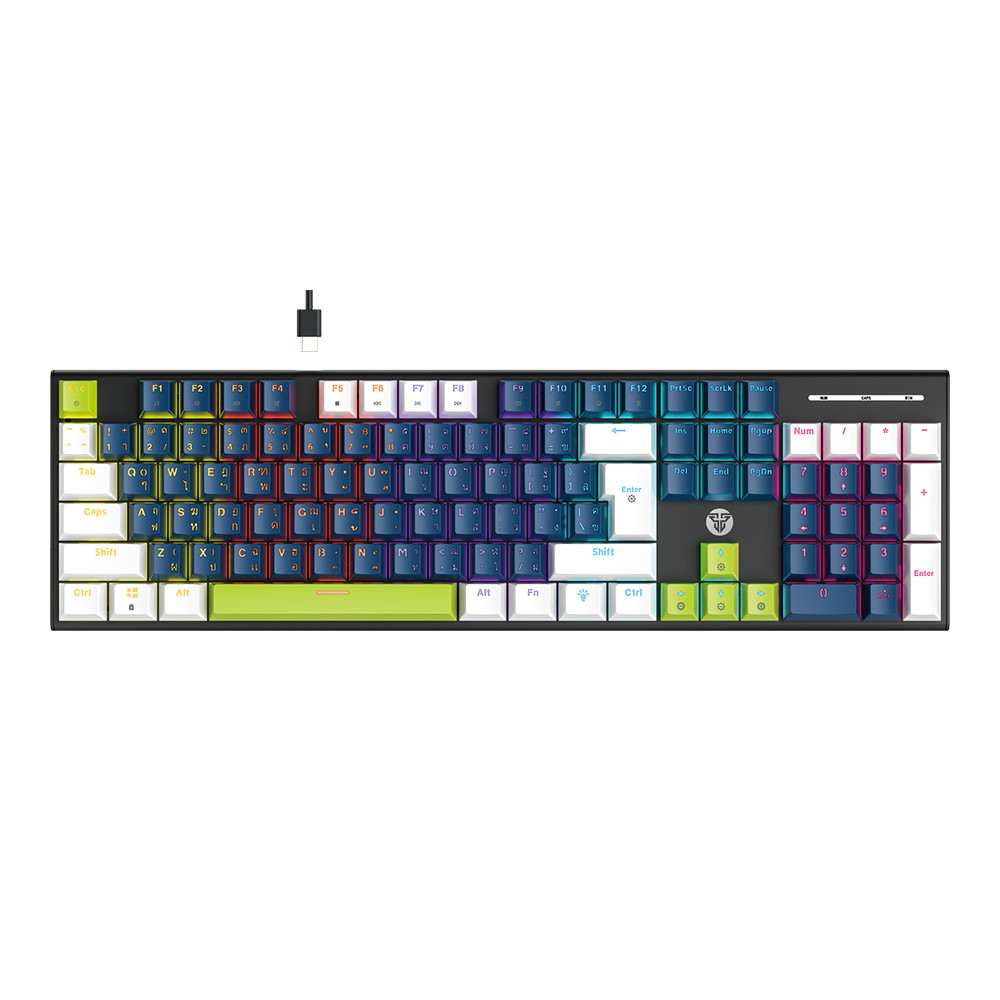 KEYBOARD (คีย์บอร์ด) FANTECH ATOM104 MK889 PRO MORI EDITION - TARO SWITCH RAINBOW LED EN/TH BLUE-WHI
