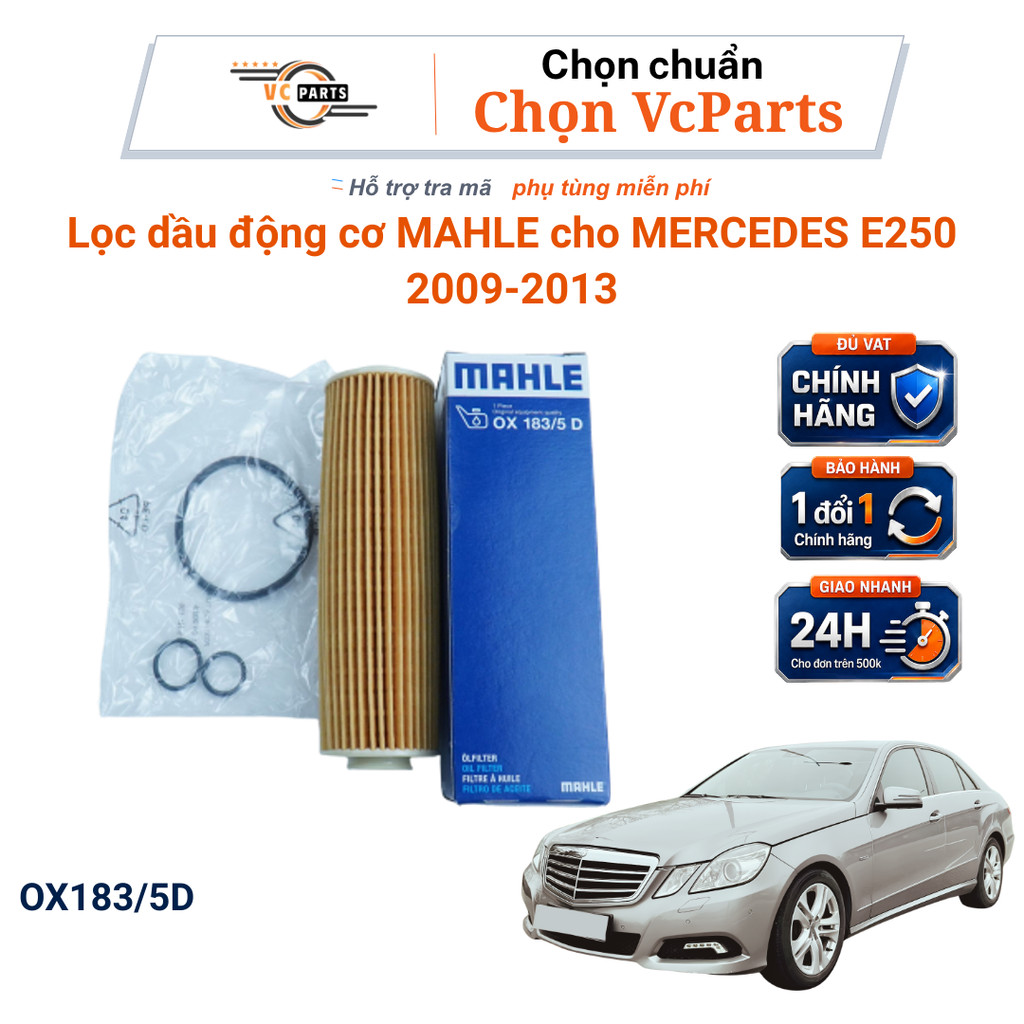 กรองน้ํามันเครื่อง MAHLE รหัส OX982D สําหรับ MERCEDES GLK 250 4 MATIC Series 2013-2015