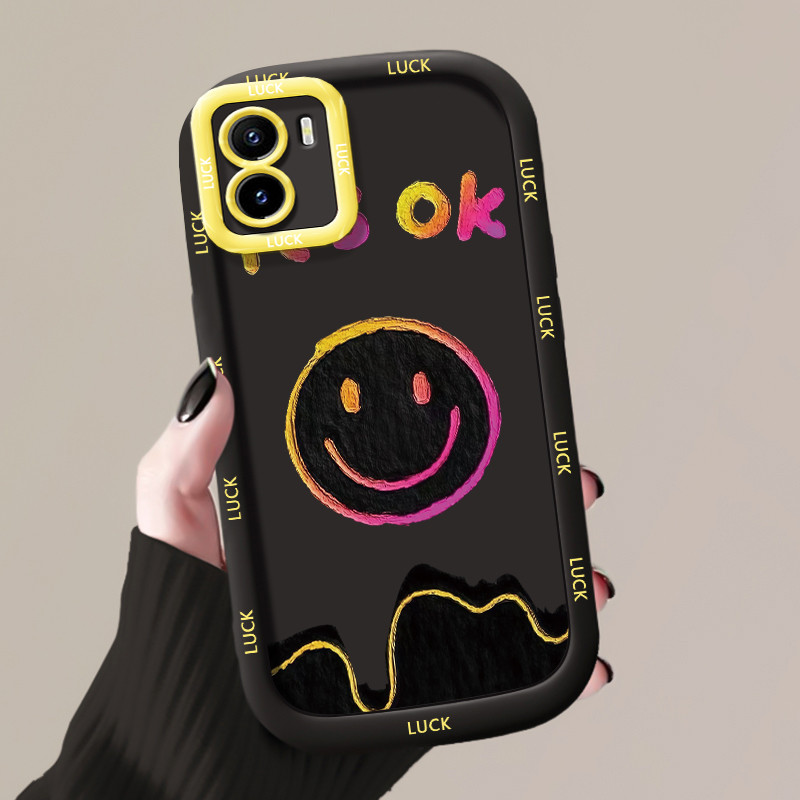 เคสสำหรับ VIVO Y15S Y15A Y15C Y01 เคสโทรศัพท์บุคลิกรอยยิ้มซิลิโคนซอฟต์เชลล์กันกระแทก