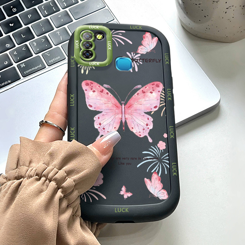 เคสสำหรับ Infinix Smart 5 Smart 6 Ram 3 Hot 10 Lite เคสโทรศัพท์ผีเสื้อซิลิโคนซอฟต์เชลล์กันกระแทก