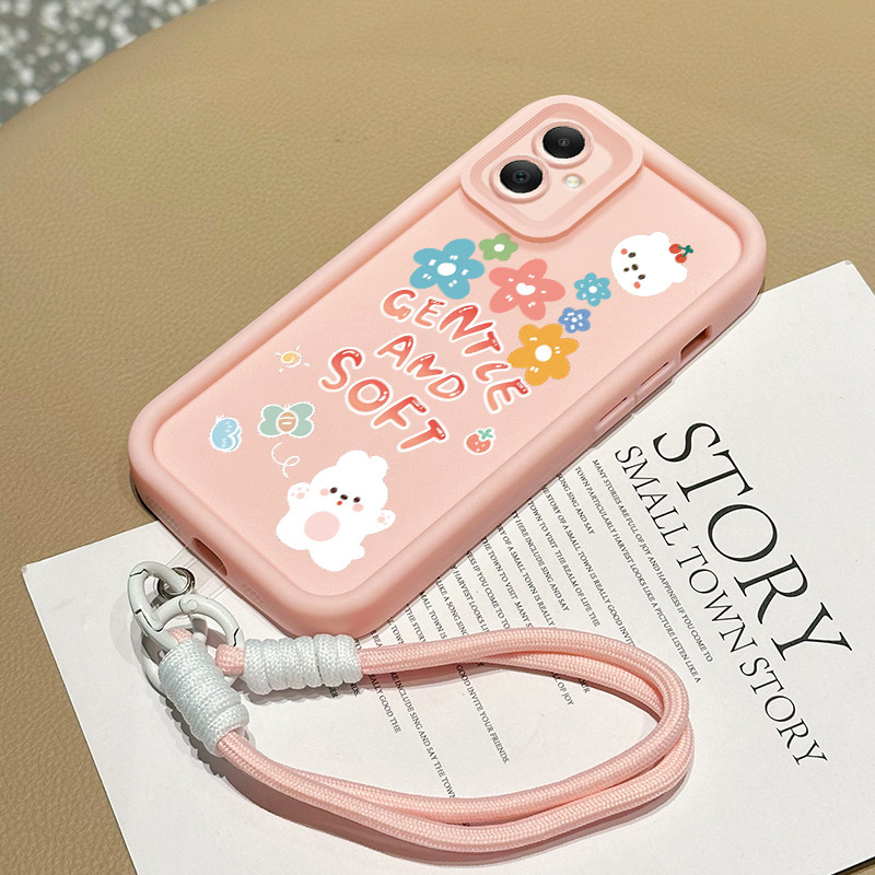 SAMSUNG HPเคสโทรศัพท์สําหรับSamsung Galaxy A06 4G A05 M05 F05 A05s F14 M14 กรณีดอกไม้หมีซิลิโคนCesin
