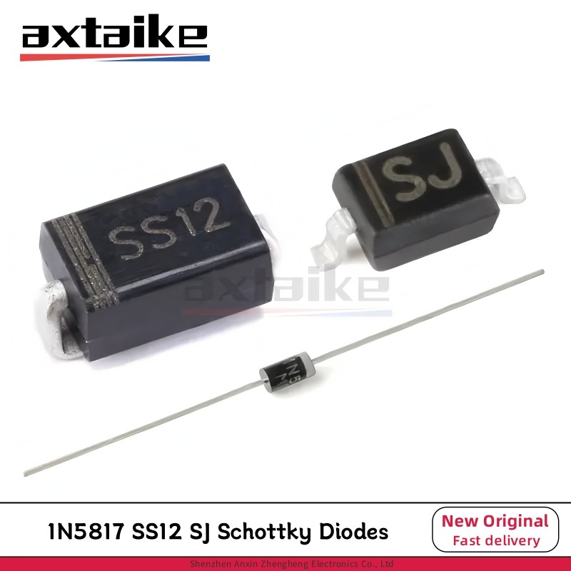 100PCS 1N5817 IN5817 DO-41 SS12 SMA DO-214AC SJ 1N5817W SOD123 1N5817WS SOD323 Schottky ไดโอดวงจรเรี