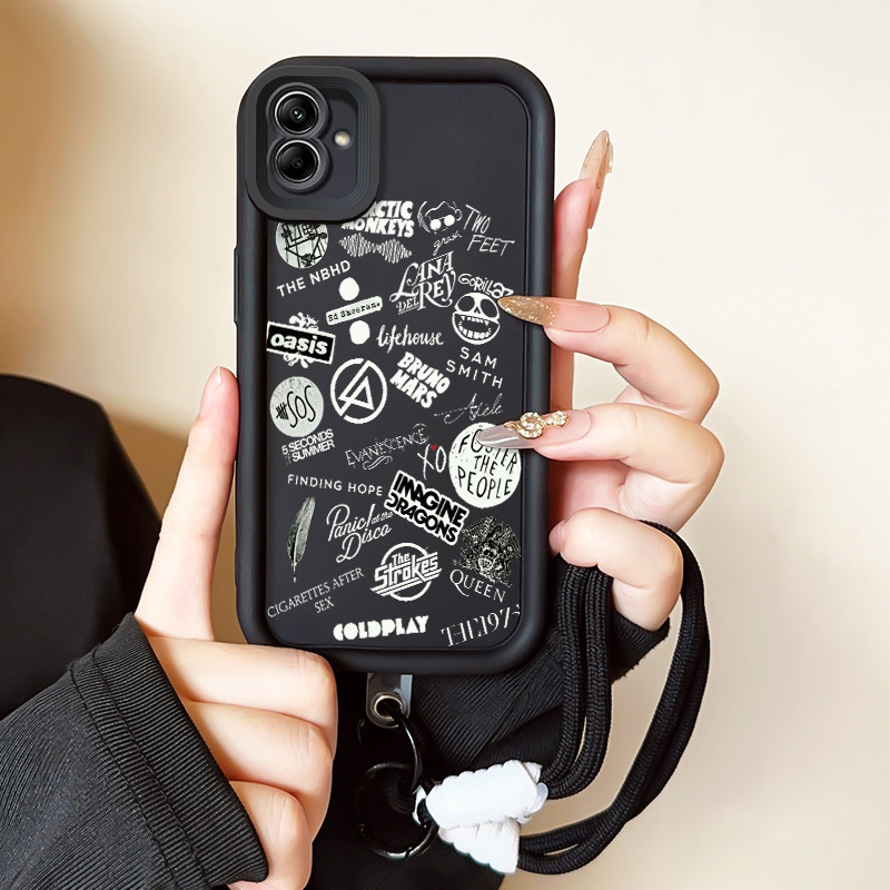 SAMSUNG เคสโทรศัพท์สําหรับSamsung Galaxy A04 A04E A04s M04 F04 เคสโทรศัพท์สายคล้องHPกรณีมือถือป้องกั