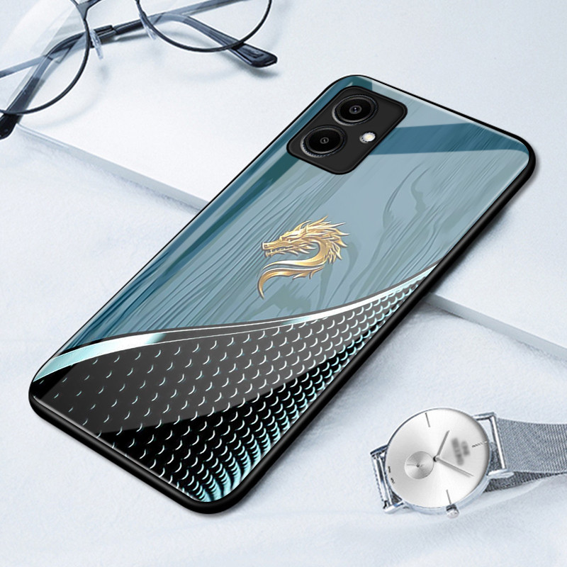 เคสสำหรับ Samsung A06 4G A05 M05 F05 A05s A04 M04 F04 A04s เคสโทรศัพท์มังกรเปลือกแก้วกันกระแทก