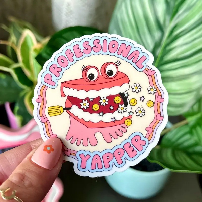 สติ๊กเกอร์กันน้ํา "Professional yapper" - สติ๊กเกอร์น่ารักซื้อจํานวนมากราคาถูก M000350-15