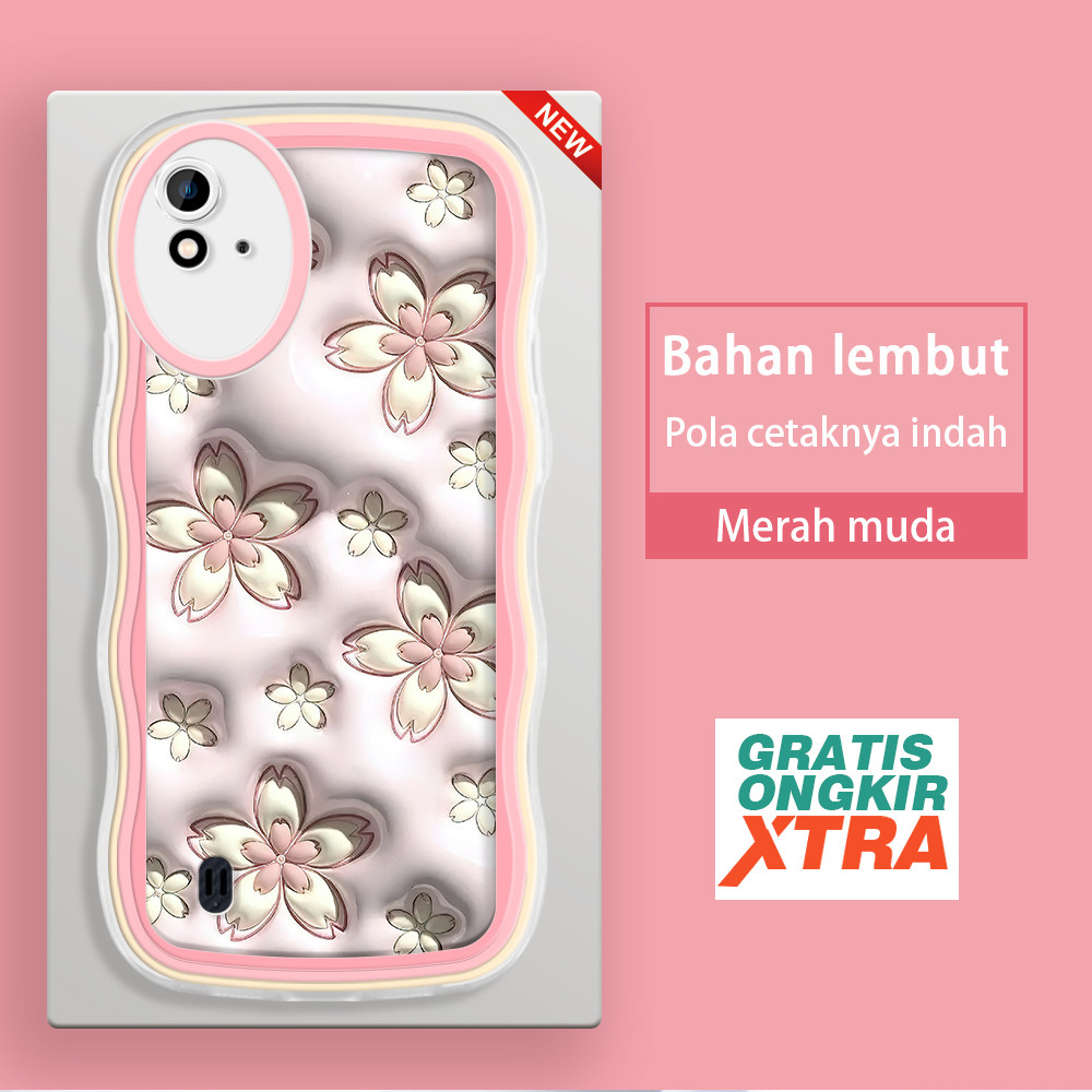 HP Realme 2 Pro Narzo 20 30 30A 20A 50 Pro 50i 50A Prime Q5 3D Cherry Blossom Pattern Soft Case สบาย