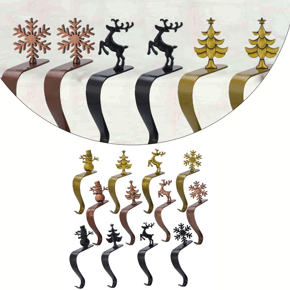 [ในสต็อก] Mantel Shelf Christmas Stocking Holders Christmas Mantel Stocking Hooks❀