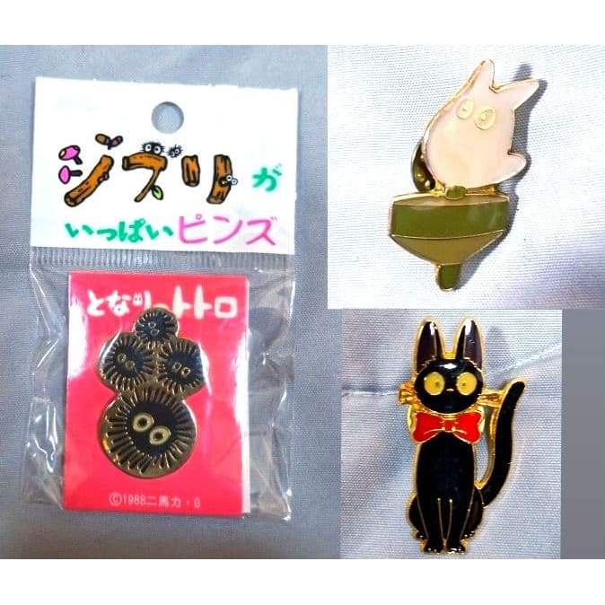 【Direct from Japan】1980 ⭐Makkuro Kurosuke Small Totoro Jiji Pin Badge Pin Ghibli มีใหม่【Japan Exclus