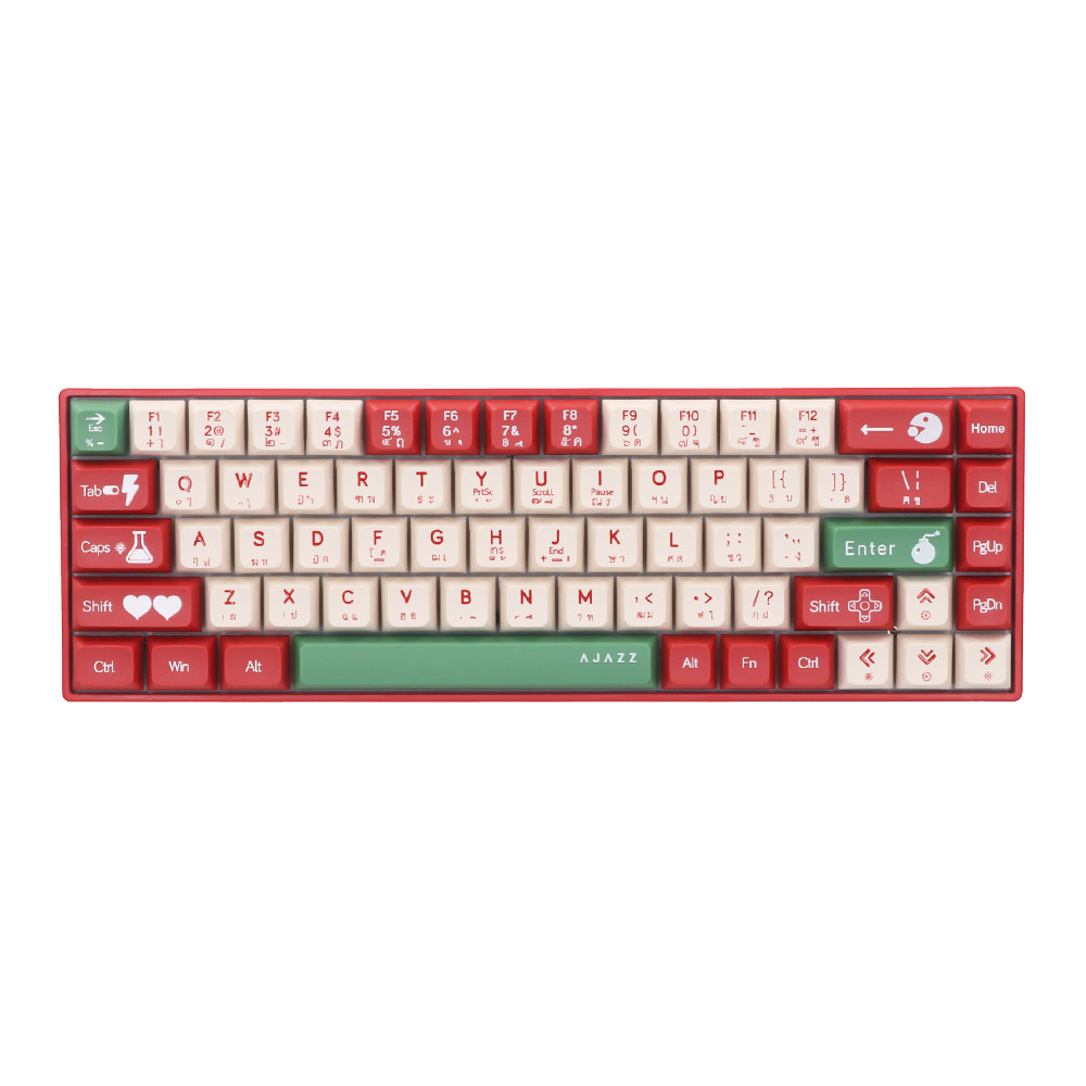 KEYBOARD (คีย์บอร์ด) AJAZZ AK680 V2 - RED SWITCH RAINBOW LED EN/TH RED {