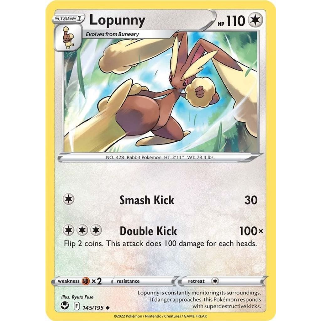 การ์ดโปเกมอน Lopunny - 145/195 - Uncommon Reverse Holo