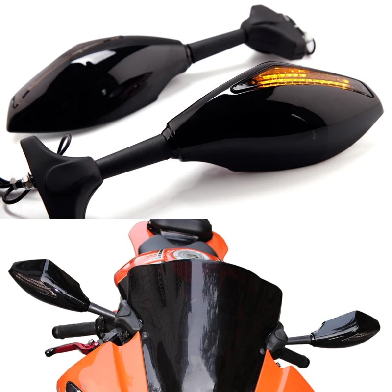1 คู่รถจักรยานยนต์ LED ไฟเลี้ยวกระจกสําหรับ HONDA CBR600RR 1000RR 500R SUZUKI SXR1000 Hayabusa SV650