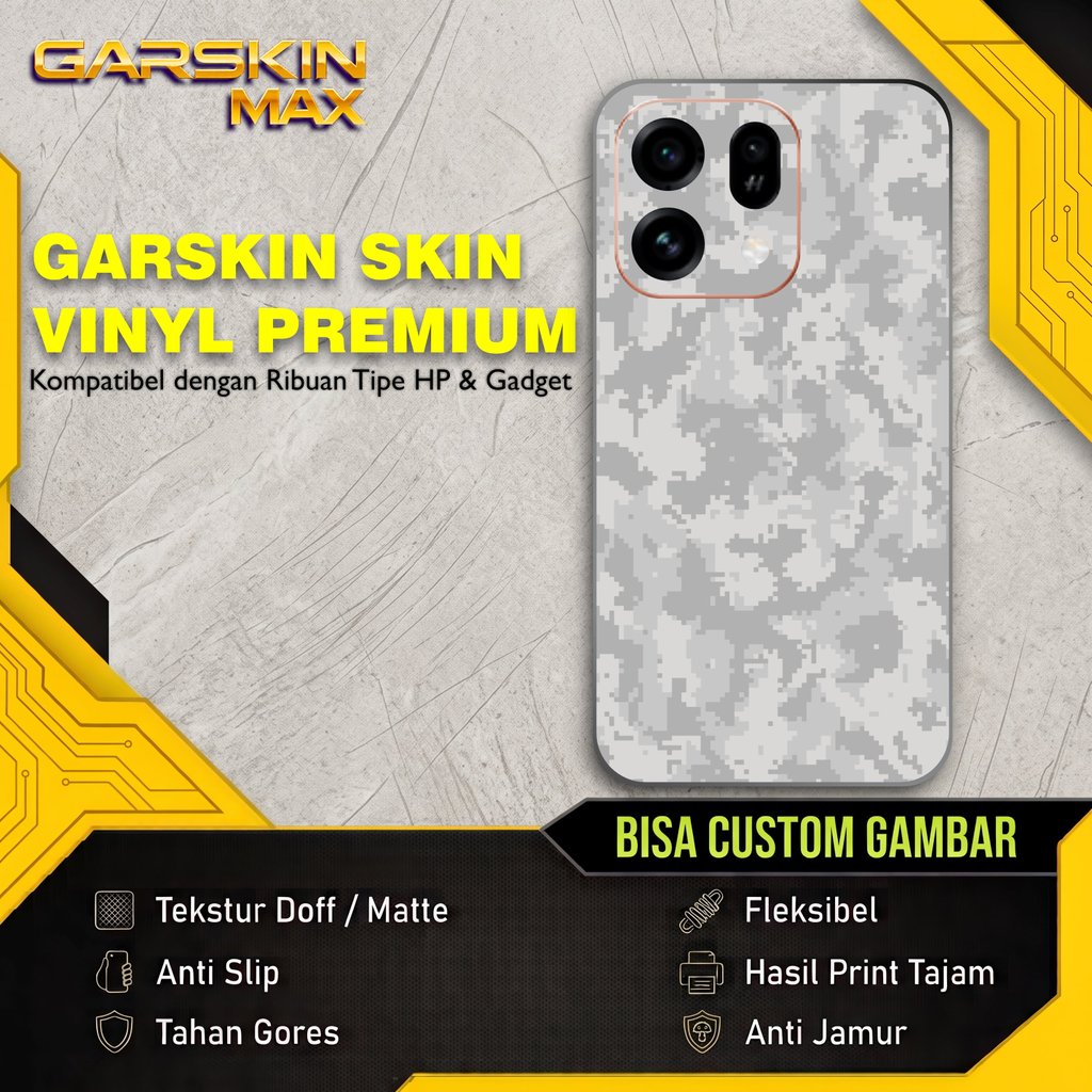Garskin OPPO Find X9s Fullbody - ซื้อ 1 แถม 2 - glitch camo white - Skin case protector vinyl