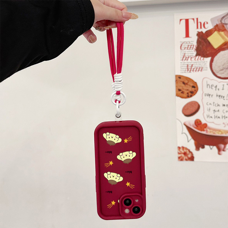 เคสสำหรับ OPPO A31 2020 A8 เคสโทรศัพท์กระต่ายสุนัขสายคล้องสามสีซิลิโคนกันกระแทก - รูปที่ 4